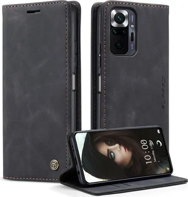 Obrázek produktu pro Pouzdro na mobil Xiaomi Redmi Note 10 Pro/Note 10 Pro Max černé 360° ochrana s funkcí magnetického stojánku