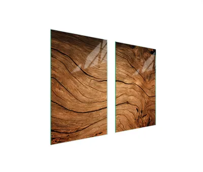Immagine prodotto di Piastre copri fornelli 2 pezzi 75x52 Copri piano cottura in Vetroceramica tagliere in vetro legno marrone