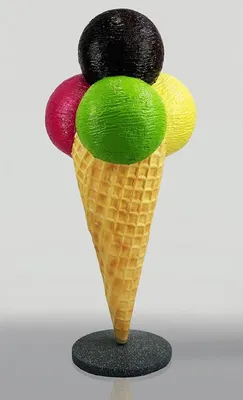 Produktbild von Casa Padrino XXL Deko Eis im Hörnchen Bunt H. 134 cm - Eisdielen Dekoration