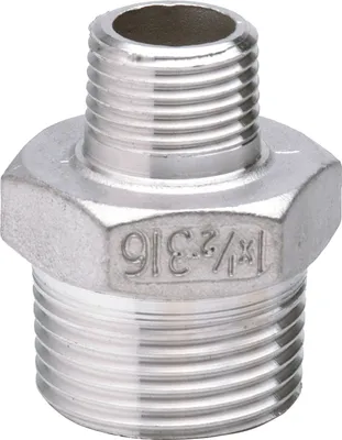 Produktbild von Edelstahl Fitting Reduziernippel 1 x 1/2 Zoll Gewindefitting
