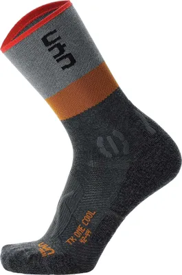 Produktbild von UYN Herren Trekking Socken -Trekking One Cool Socks, Wandersocken,  Logo Grau/Orange 42-44