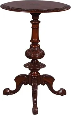 Produktbild von Casa Padrino Luxus Jugendstil Mahagoni Beistelltisch Braun Ø 50 x H. 74 cm - Wohnzimmermöbel