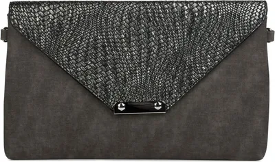Produktbild von styleBREAKER Envelope Clutch Tasche mit Flecht Optik am Umschlag, Handschlaufe, Umhängegurt, Abendtasche, Damen 02012184