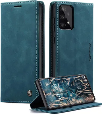 Image de CaseMe Samsung Galaxy A53 5G Housse cuir Flip Housse bleu-vert