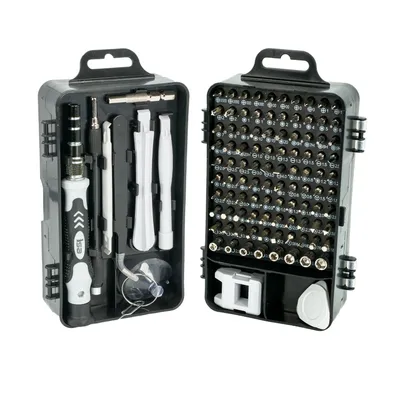 Produktbild von Intirilife 115-teiliges Set Präzision Werkzeug Schraubendreher Set - Feinmechanik Werkzeug, Schraubenzieher Kit zur Reparatur von Smartphone, Brille, Laptop, Tablet und andere Elektronik
