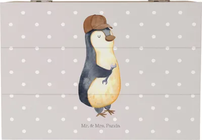 Produktbild von Mr. & Mrs. Panda Geschenkbox Wenn Papa es nicht reparieren kann, sind wir am Arsch 22 x 15 cm - Grau Pastell - Geschenk, fotobox, Schraubenschlüssel, Box, Pinguin, Truhe