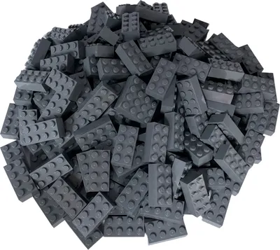 Obrázok produktu pre LEGO® 2x4 kocky Vysoké kocky Tmavo šedá - 3001 NEW! Množstvo 100x