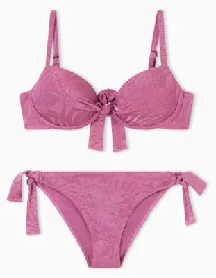 Obrázek produktu pro Push-up podprsenka a bikiny s vysokým pasem pro ženy, modrá barva, velikost M