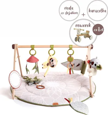 Zdjęcie produktu dla Gimnastyka/Mata Edukacyjna Z Drewnianym Stojakiem - Boho Chic