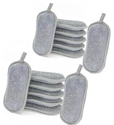 Productafbeelding van Afwas spons - Wasbaar en herbruikbaar - Set van 14 keuken sponges met microvezel en schuurside - 16x9,5 cm