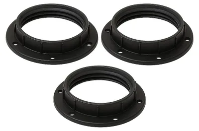 Produktbild von Fassungsringe für Lampenfassung E27 40mm schwarz aus Kunststoff 3 Stück
