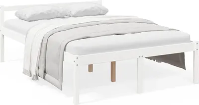 Produktbild von vidaXL Seniorenbett Weiß 120x190 cm Massivholz Kiefer