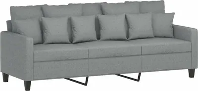 Produktbild von vidaXL 3-Sitzer-Sofa Hellgrau 180 cm Stoff