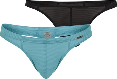 Produktbild von Olaf Benz Herren String 2-Pack RED1201 Ministring - black-aqua - Größe XXL