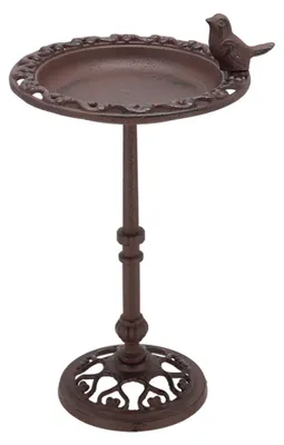 Produktbild von Esschert Design Vogeltränke Gartenaccessoire auf hohem Standfuß Gusseisen schwarz
