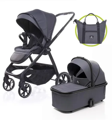 Zdjęcie produktu dla 4Baby | Wózek dziecięcy - Wózek dziecięcy 2 w 1 - Szary - Regulowane oparcie - Do 22 kg - Z gondolą - Odwracane siedzisko - Opony terenowe - Foster
