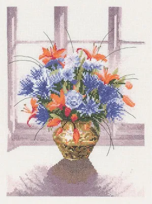 Produktbild von Heritage Kreuzstich Set Aida "Messingvase", Zählmuster, WFBV653-A, 27x19,5cm