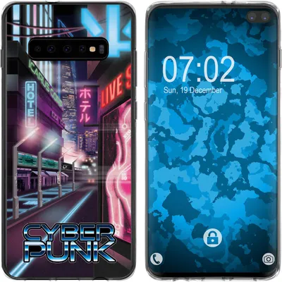 Produktbild von PhoneNatic Case kompatibel mit Samsung Galaxy S10 Plus Silikon-Hülle Retro Wave Cyberpunk.01 M4