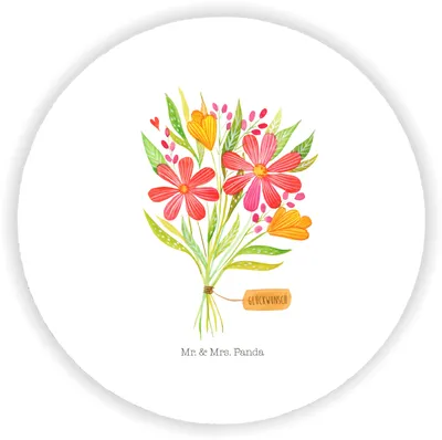 Produktbild von Mr. & Mrs. Panda magnet Blumenstrauß - Weiß - Geschenk, Blumen, Vielen Dank, Dankeschön, Kühlschrankmagnet, Dankbarkeit, für kühlschrank, Magnetknopf, Dekoration, Danke