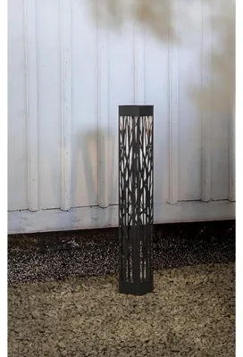 Produktbild von Star Trading Solar Bollard Siranna, Außensockel-/Pfostenbeleuchtung, Schwarz, Metall, IP44, Garten, Dämmerungssensor