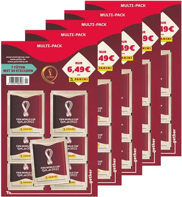 Image de Autocollants Panini Coupe du Monde 2022 Qatar à collectionner - 5 multipacks