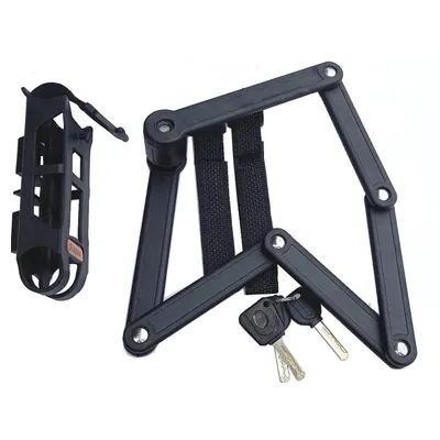 Produktbild von Klappbarer Fahrrad-/Motorrad-Diebstahlschutz mit Halterung, Sekura, 85 cm, schwarz