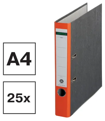 Zdjęcie produktu dla Teczka marmurkowa A4 chmurka 55 mm pomarańczowa, opakowanie 25 szt