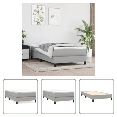 Produktbild von The Living Store Bettgestell Hellgrau 90x200 cm Stoff
