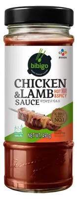 Obrázok produktu pre Bibigo Kip a jahňacia omáčka Horúca korenistá, 490 g – Pikantná, pikantná omáčka