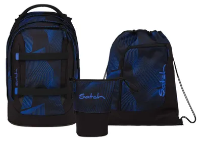 Produktbild von Satch, Schulrucksack-Set PACK Seismic Blue 3-teilig, ab 5. Klasse