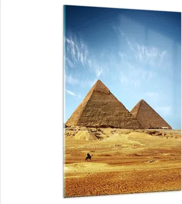 Produktbild von Bilder auf glas - Einteilig - Pyramide Wüste Sand - 80x120cm - Glasbilder - Wandbilder - Bilder - zum Aufhängen bereit - Wanddekoration aus Glas - Glas Bilder - Wandbild auf Glas - GPA80x120-0211