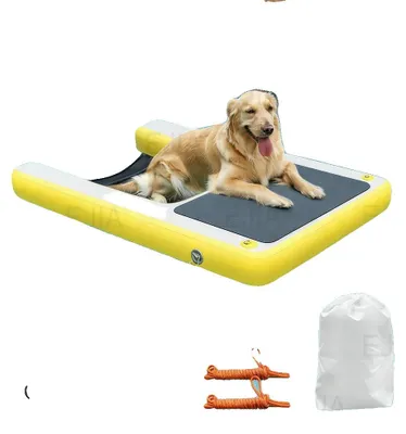 Immagine prodotto di Rampa per cani, gonfiabile, con superficie antiscivolo, rampa blu, dimensioni 120x80 cm (47x32 pollici)