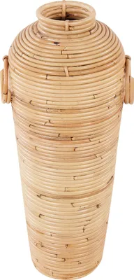 Produktbild von BELIANI Dekovase Beige und Weiß Rattan Natur Stil Wohndekoration