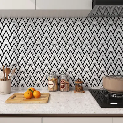 Productafbeelding van Solidchoice - Witte Zelfklevende Muurtegels voor Badkamer en Keuken 30x30cm - 15 Stuks