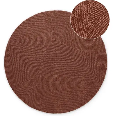 Obrázek produktu pro Vlněný koberec, ručně tkaný, kulatý, ø 120 cm, hnědý