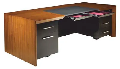Image de Table de bureau marron Table en bois Style moderne Rectangulaire Bureau
