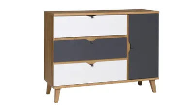 Immagine prodotto di Cassettiera combinata LARNAKA - rovere dorato / bianco / grafite