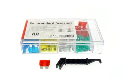 Immagine prodotto di Set di fusibili piatti per auto STANDARD - 80 pezzi di fusibili per auto