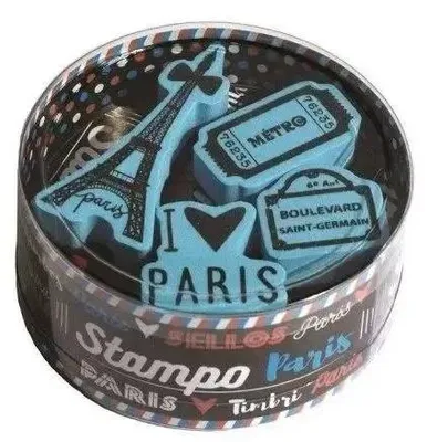 Produktbild von Stempelset für Scrapbooking, Paris, 4 Stück - Aladine