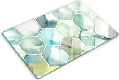 Produktbild von Glasschneideplatte - Herdabdeckplatte - 80x52 cm -Schneidebrett - Spritzschutz -Aquarellangriffen