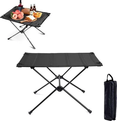 Immagine prodotto di Tavolino pieghevole 60 x 40 x 40 cm - Pieghevole - Con borsa per il trasporto - Portatile - Impermeabile - Nero