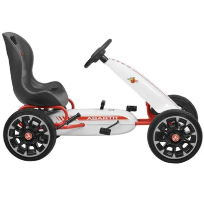 Produktbild von HECHT ABARTH Tretkart Go-Kart mit Pedalen | Weiß | bis 25 kg | Kettenantrieb | Handbremshebel
