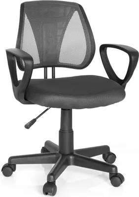 Produktbild von hjh OFFICE Kinderdrehstuhl KIDDY CD Schreibtischstuhl für Kinder höhenverstellbar mit Armlehnen Stoff / Netzstoff
