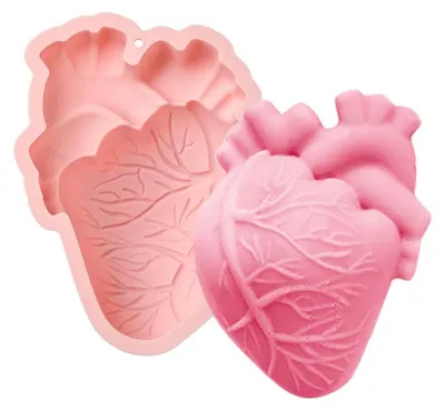 Produktbild von Silikonform 3D menschliches Herz Organform 183x140x66mm wiederverwendbar für Backen Süßigkeiten Gelee Pudding