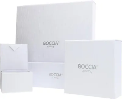 Several white Boccia branded boxes are arranged on a white background.
