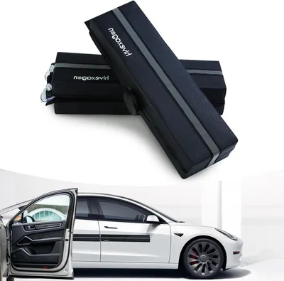 Productafbeelding van Autodeur Beschermers - Deur Randbescherming - Parkeren in Ruimte - Met Magneten Zuignappen - 80 cm Lengte - Zwart