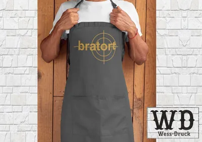 Produktbild von Kochschürze Grillschürze Bratort Dunkelgrau Gold