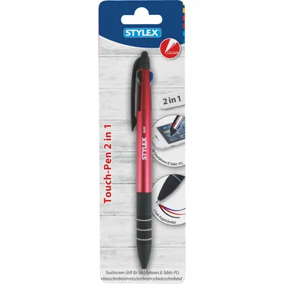 Produktbild von Stylex Touchpen/Dreifarbkugelschreiber - 1 mm - farbig sortiert
