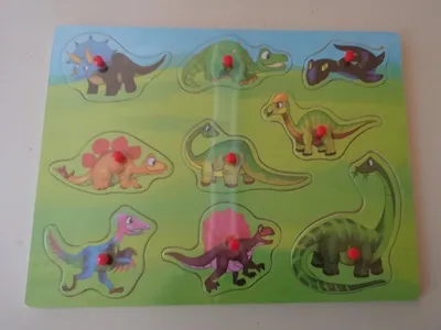 Produktbild von TOP Holzsteckspiel Steckpuzzle Holzpuzzle  Motorik Lernspielzeug Dinos
