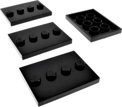 Obrázok produktu pre 4x Lego dlaždice modifikované 3x4 čierna doska pre minifigúrku 17836 88646